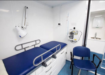 a bay inside the mobile treatment centre